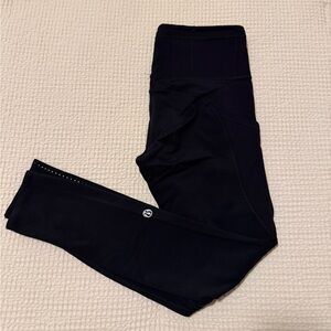 Lululemon Dupe High Rise Black Leggings with Pockets 24” Inseam